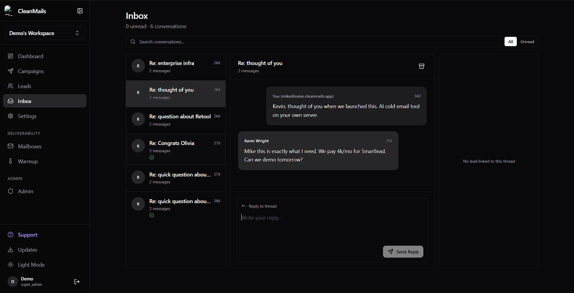 Campaign management dashboard